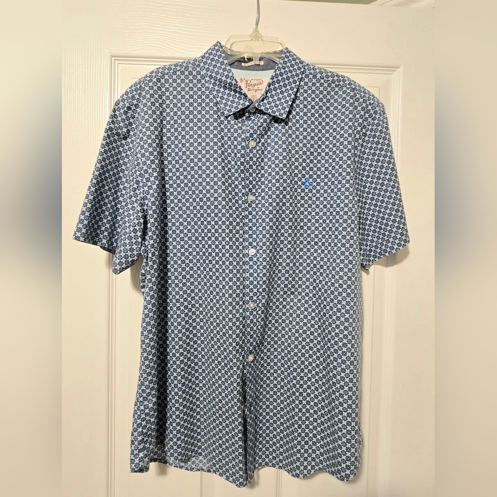 Penguin Mens Heritage Slim Fit Button Down Short Sleeve